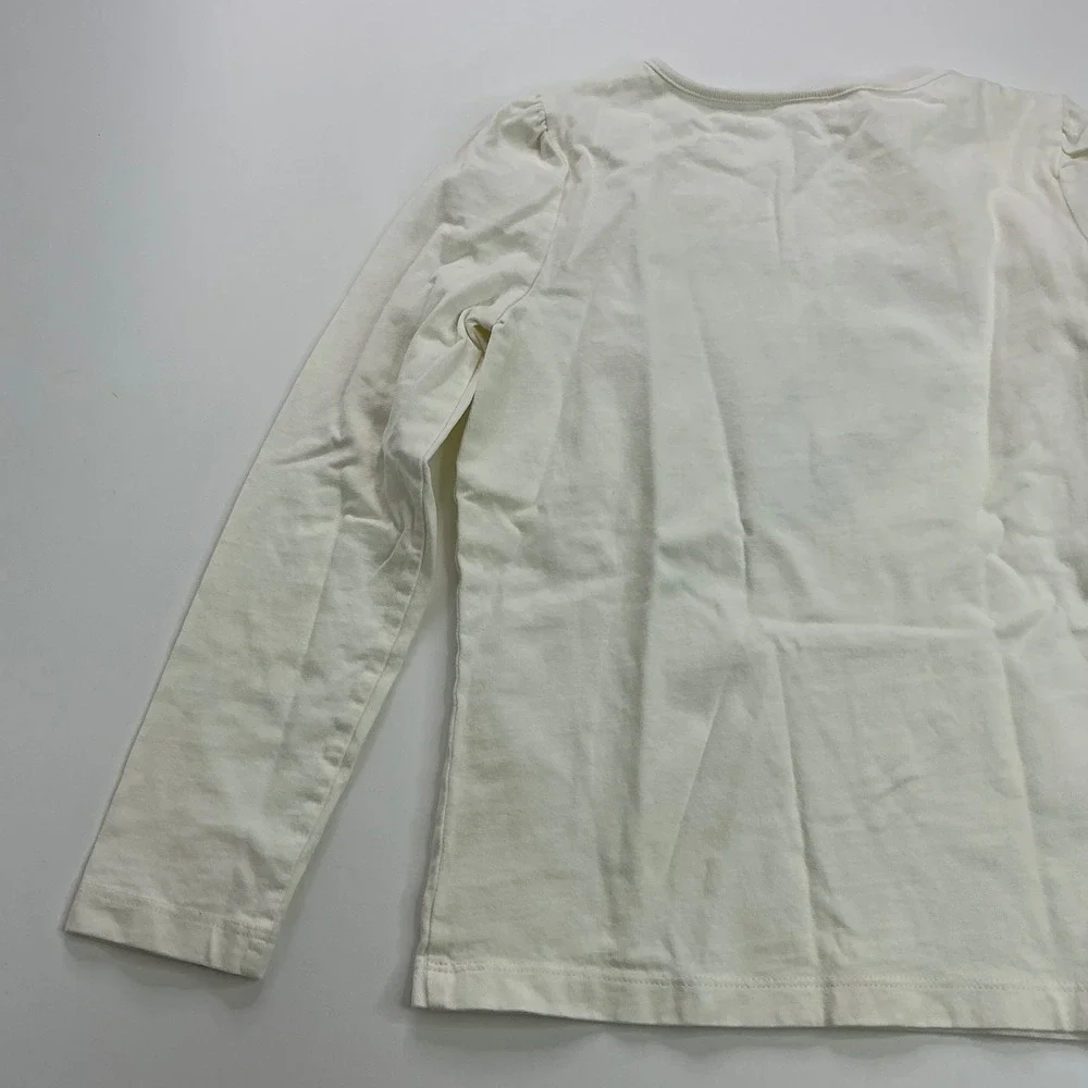 Gymboree Cream Heart Graphic Top Kids Size 7 Fair Isle Long Sleeve Tee